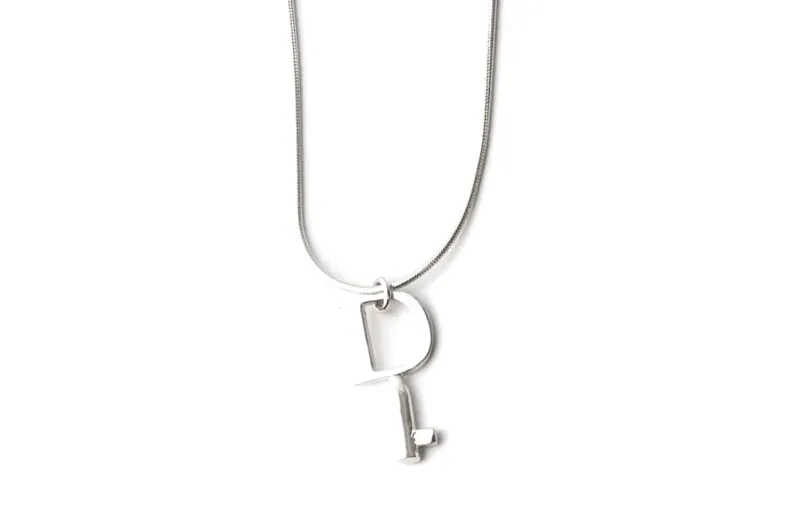 DIOR Metal Plating Necklaces Unisex Silver