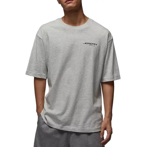Jordan T Shirts Men's Heather Gray/Black Crew Neck Moderate
