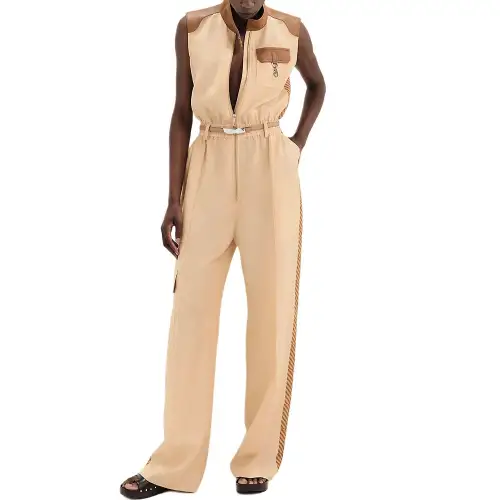 HERMES Jumpsuits Women's Beige Moderate Jumpsuit