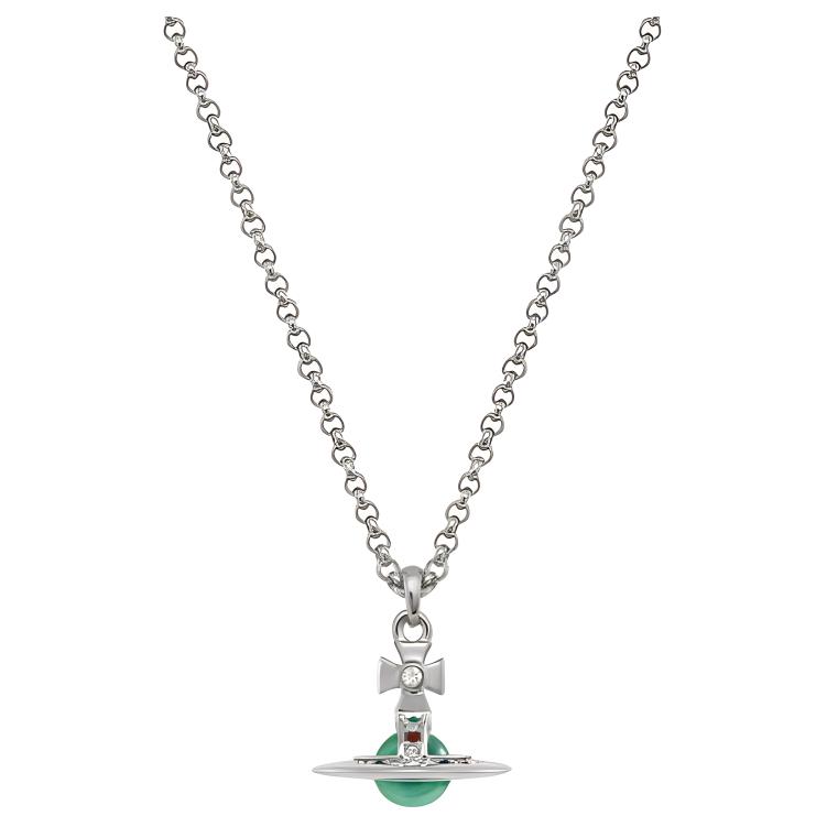 Женское ожерелье Vivienne Vivienne Westwood Petite orb (серебристо-мятное)