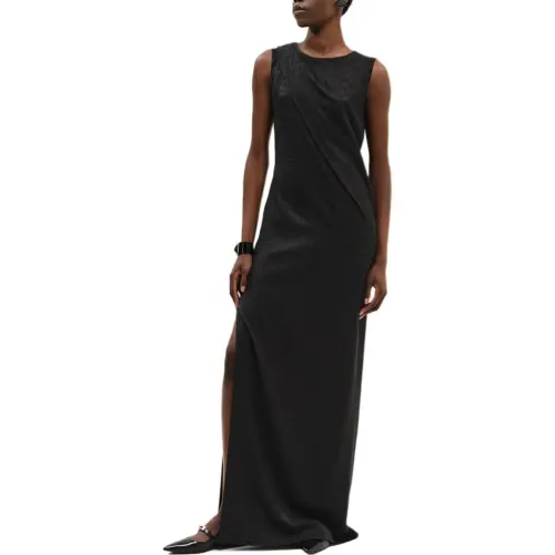 HERMES Sleeveless Dress Women's Black