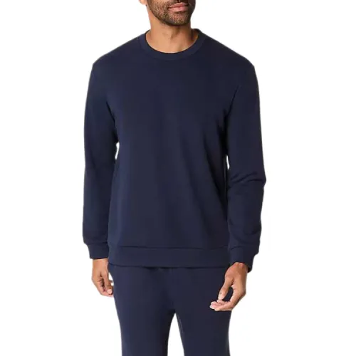 ASICS T Shirts Men's Midnight Blue Crew Neck