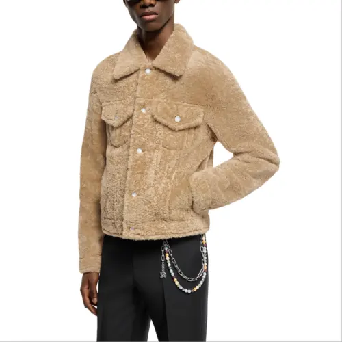 Louis Vuitton 2010s butonned shearling jacket