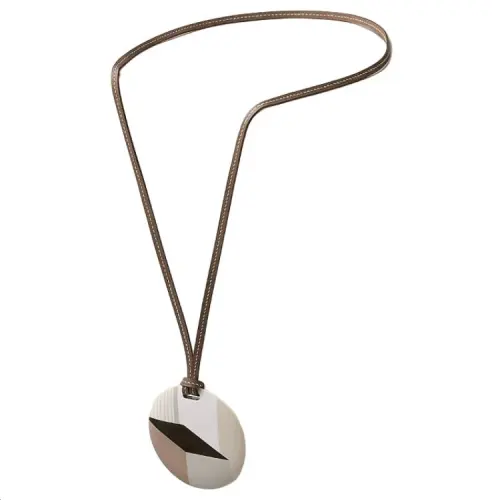HERMES Bubali Cornu Necklaces Women's Beige