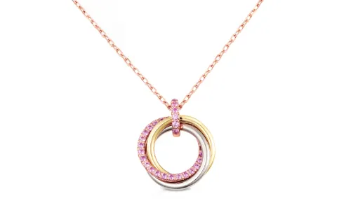 CARTIER Trinity Series 18K Rose Gold, 18K White Gold Necklaces Unisex Multicolor
