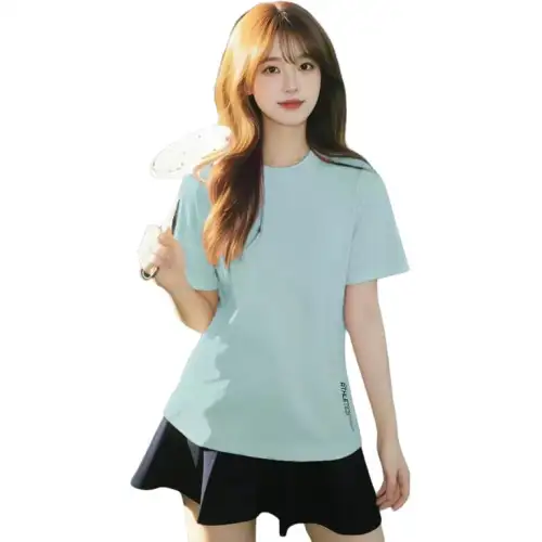 ANTA T Shirts Women's Hai Yan Blue Crew Neck Thin Other