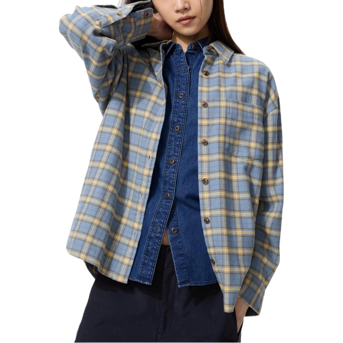 Женская куртка UNIQLO Рубашка в клетку (разноцветная)