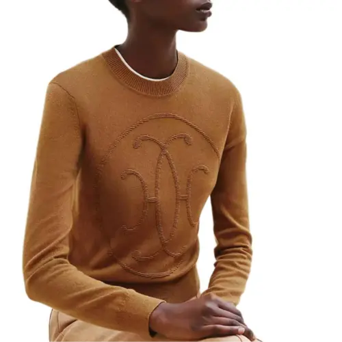 HERMES Cashmere Sweater Women's Caramel