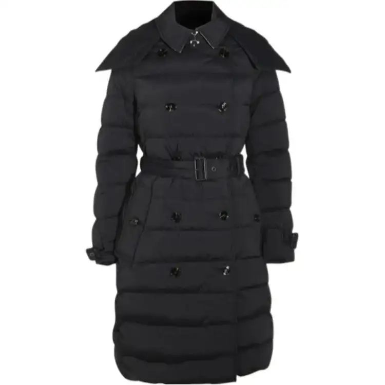 Burberry Hooded Quilted Belted-Waist Puffer Coat