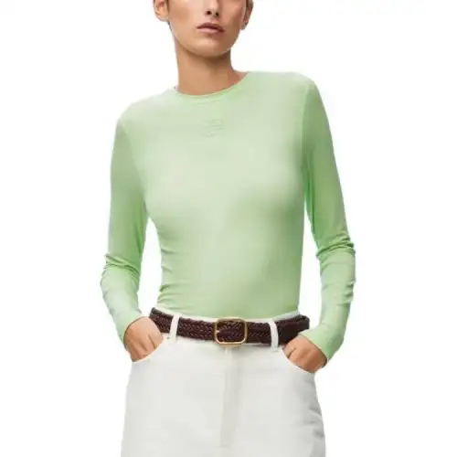 LOEWE T Shirts Women's Green Crew Neck Moderate Straight Fit