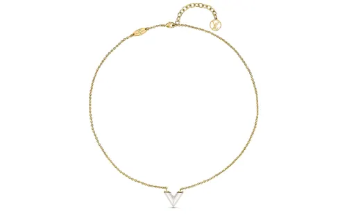 LOUIS VUITTON ESSENTIAL V Necklaces Women's Gold