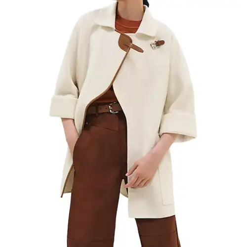 HERMES Jackets & Coats Women's Natural White