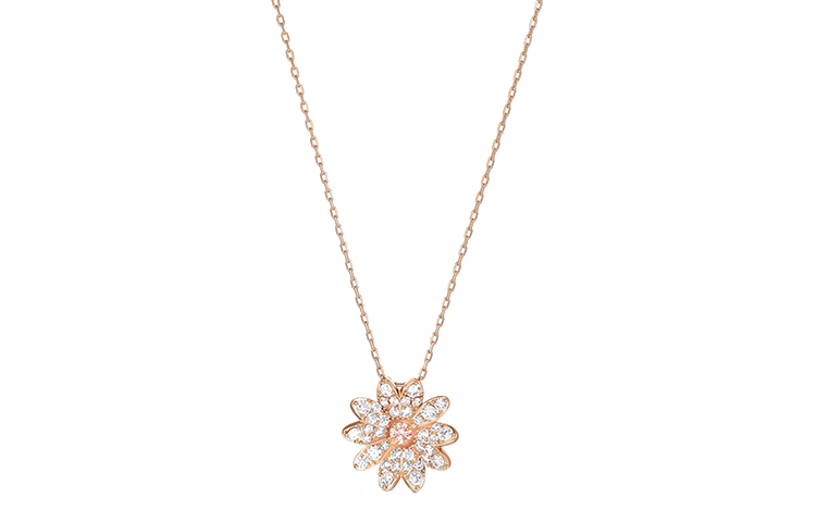 Женская цепочка с кулоном Swarovski Eternal Flower (розовая)