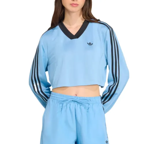 Adidas Originals Adicolor Soccer Jacquard Crop Long Sleeve Top
