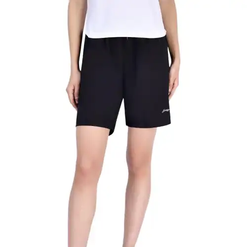 Li Ning Casual Shorts Women's Classic Black Loose Fit Thin