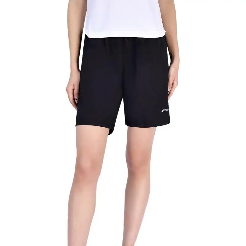 Li Ning Casual Shorts Women's Classic Black Loose Fit Thin