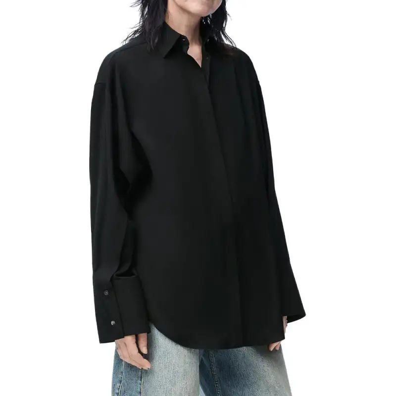 LOEWE Shirts Women's Black Lapel Moderate Other