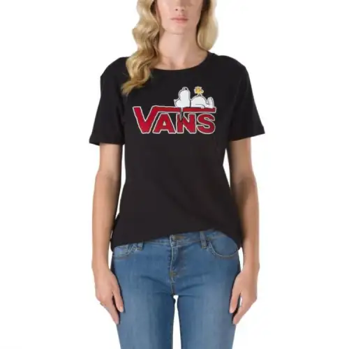 Vans T Shirts Women's Black Crew Neck Moderate