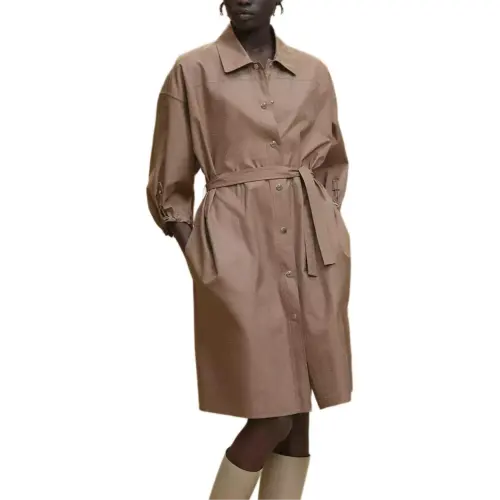 HERMES FW25 Long Sleeved Dress Women's Khaki