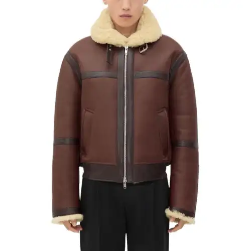 Bottega Veneta Leather Jacket Men's Chocolate