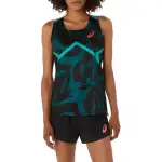 ASICS Tank Tops Women's Blue Crew Neck Thin Racerback