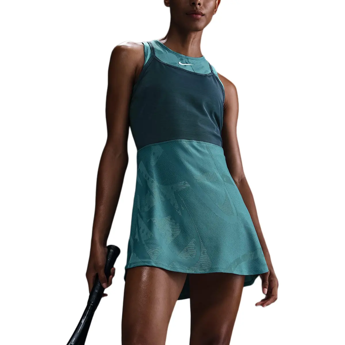 Nike Court SlamDri Fit Sleeveless Dress Women's Mineral Blue Green/Faded Spruce/High Pressure Color/White