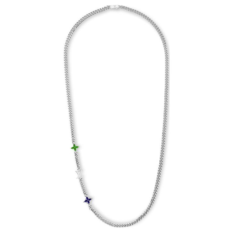 Мужское necklace Louis Vuitton Flower (серебряное)