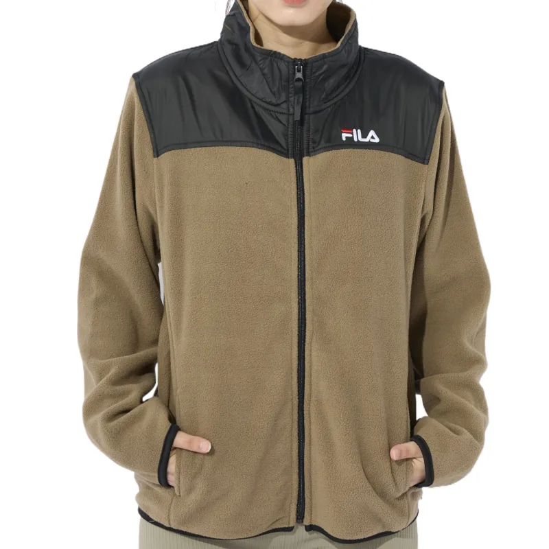 FILA Velvet Jackets Women's Brown Stand Collar Moderate