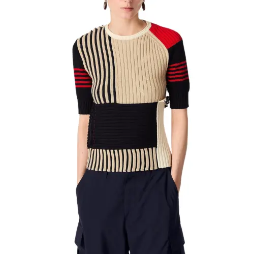 Bottega Veneta Patchwork Detailed Regular Fit Top