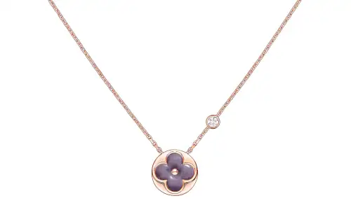 LOUIS VUITTON 18K Rose Gold, Diamond, Emerald Necklaces Unisex Rose Gold
