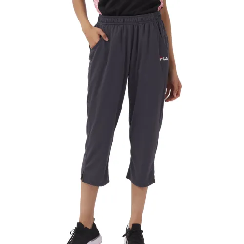FILA Casual Pants Women's Gray Moderate Straight Fit Pants