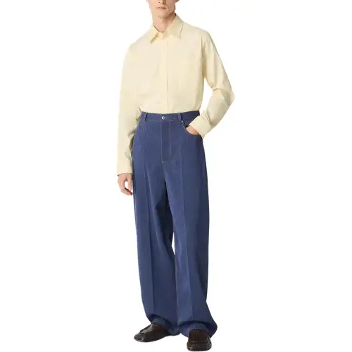 Bottega Veneta Logo Patch Wide Leg Jeans