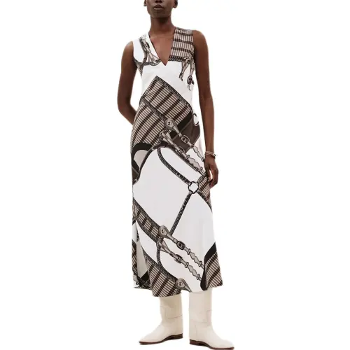 HERMES Sleeveless Dress Women's White