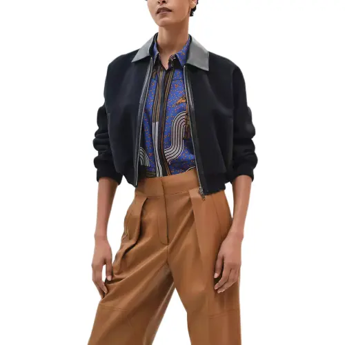 HERMES Jackets & Coats Women's Blue Black