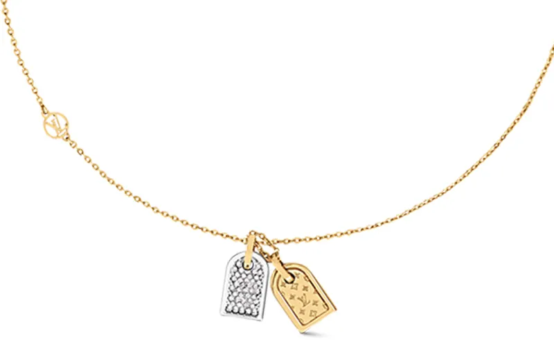 LOUIS VUITTON Pre Owned 2019 Plated Nanogram Pendant Necklace Costume Necklace