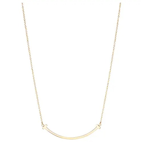 TIFFANY & CO. Pre Owned 2010s 18K Yellow Gold Small T Smile Necklace