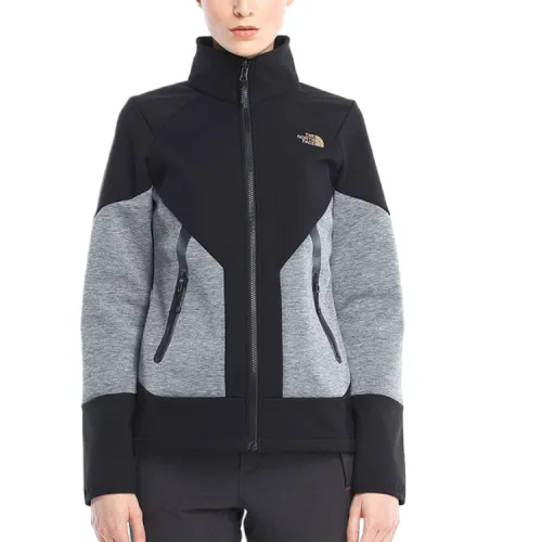 THE NORTH FACE Jackets Women's Gray Black Stand Collar Moderate Soft Shell