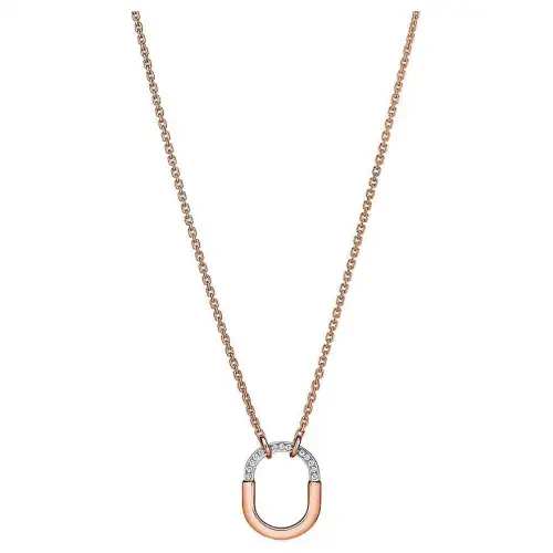TIFFANY & CO. Lock 18K Rose Gold, 18K White Gold, Diamond, Rhodium Plated Necklaces Unisex Rose Gold