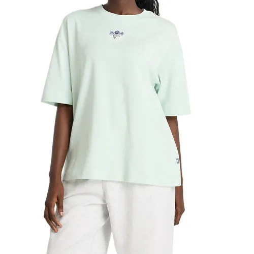New Balance Flower Drop Shoulder Sleeve T Shirt Women's Green