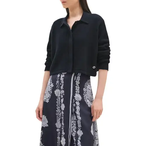 HERMES SS25 Cashmere Sweater Women's Blue Black