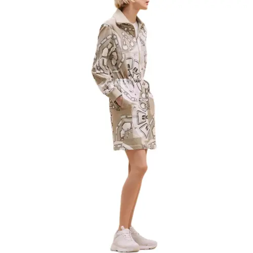 HERMES Long Sleeved Dress Women's Beige