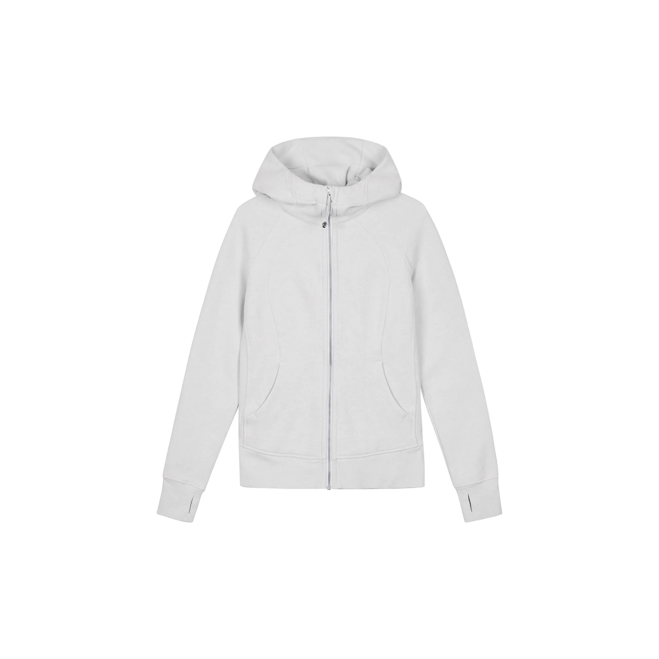 Lululemon Scuba Series Minimalist Fit Cardigan Zipper Solid Color Velvet Comfortable Simple Versatile Jacket Sweatshirt Women's Light Gray