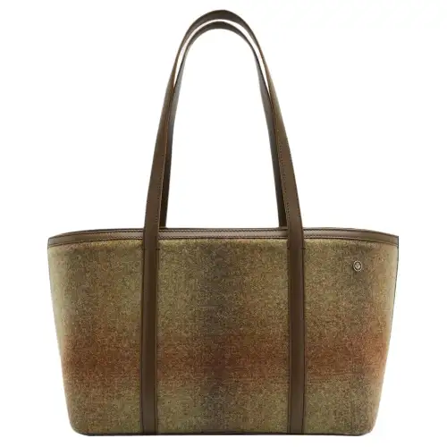 Loro Piana Cashmere Shoulder Bag Women's Hickory Nut & Green