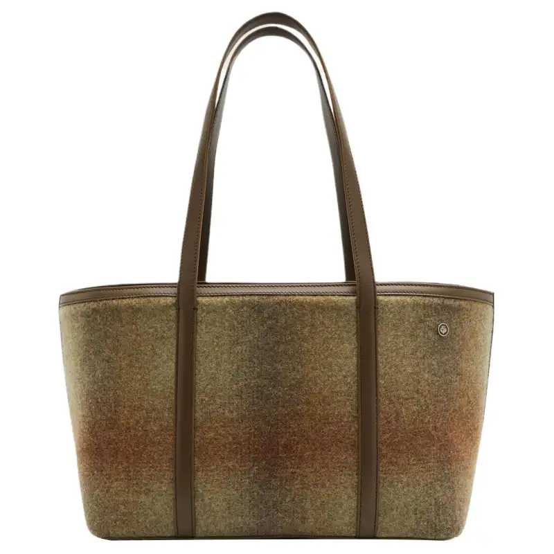 Loro Piana Cashmere Shoulder Bag Women's Hickory Nut & Green