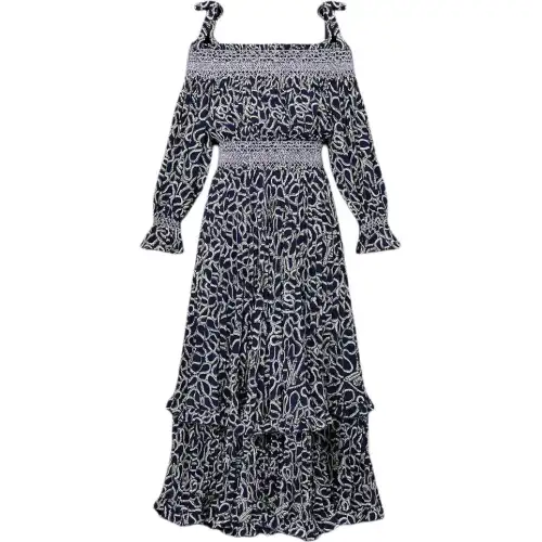 Lv Embroidered Band Dress
