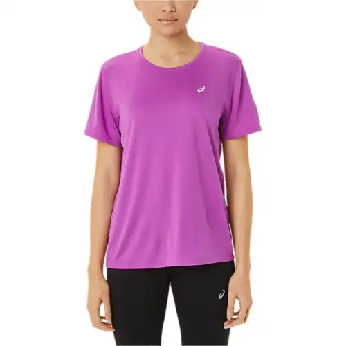 ASICS T Shirts Women's Fuchsia Crew Neck Moderate Straight Fit