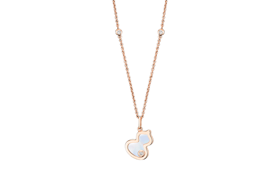 Qeelin Golden diamond necklace pearl, 18 carat, pink gold
