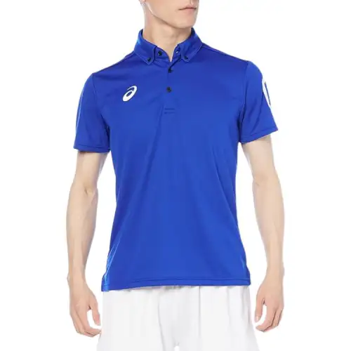 ASICS Polo Shirts Men's Blue Polo Collar Moderate