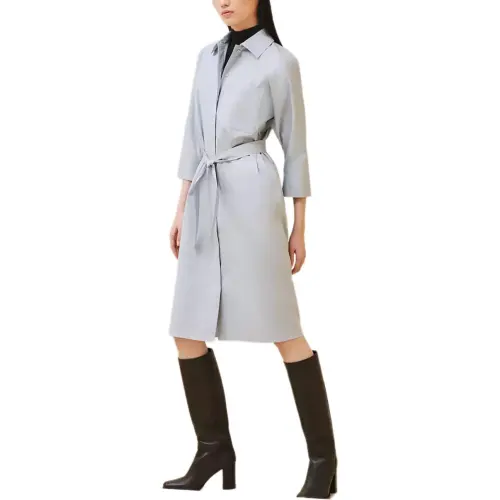 HERMES Long Sleeved Dress Women's Frost Blue