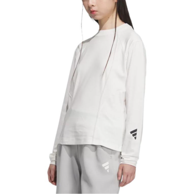 Adidas, travel comfortable long-sleeve for traveling with a round collar, T-shirt